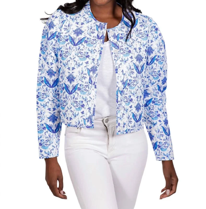 The Good Stuff Reversible Button Front Jacket In Batik