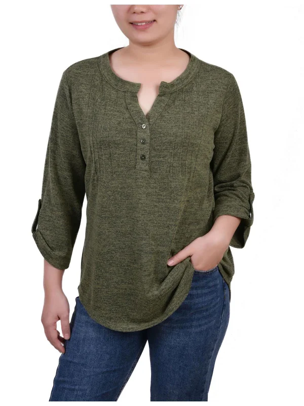 Style Redefined Petites Womens Knit Space Dyed Pullover Sweater