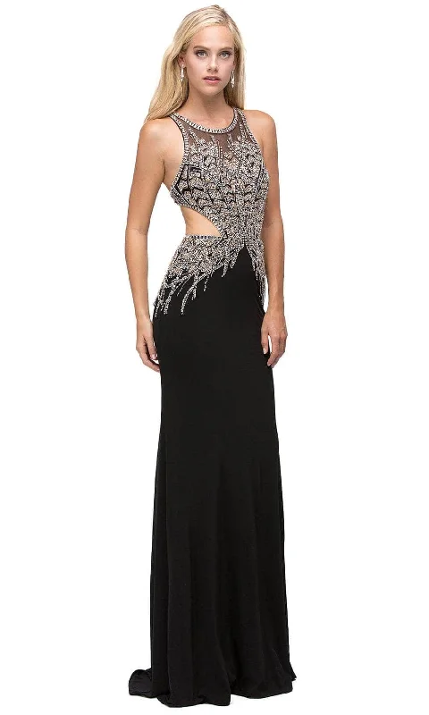 Early Access To Art Deco Styles Sale Dancing Queen 9736 - Racer Back Beaded Prom Gown