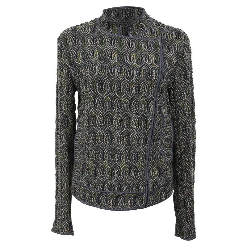 Romantic Date - Night Ensemble Missoni Knitted Overlap Zipped jacket in Multicolor Wool