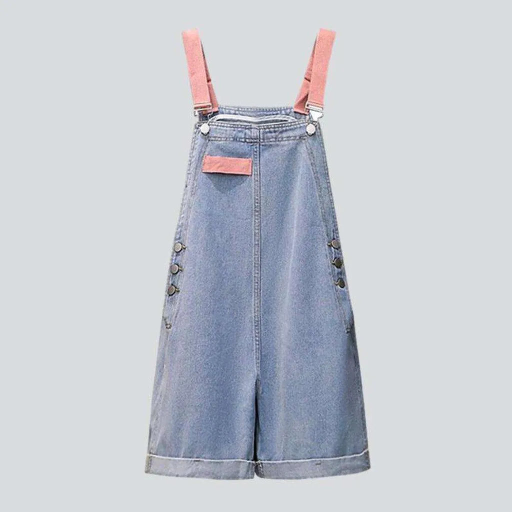 Art Deco Geometric Pattern Look Women's jean overall shorts