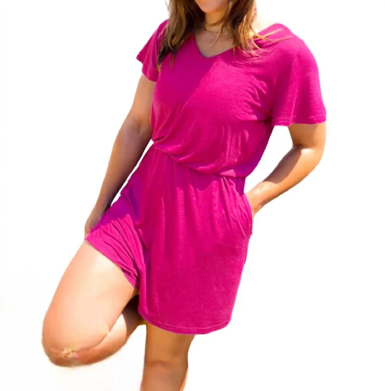 Flash Sales Ryan Reversible Cutout Romper In Hot Pink