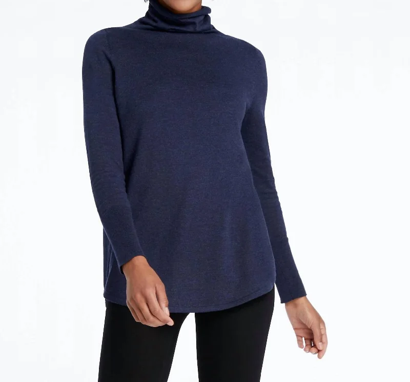 Athleisure Wear Special Offer Vital Turtleneck Sweater In Dark Indigo