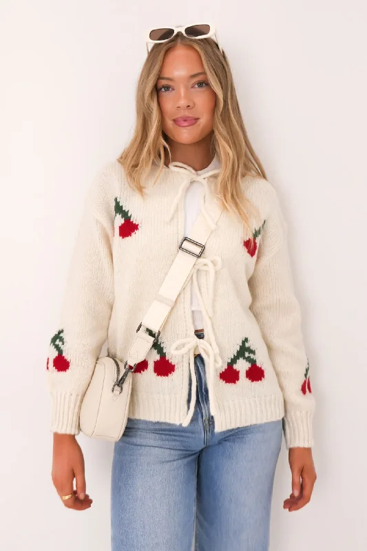 Modern Romance Zelda Cardigan Cream Cherry