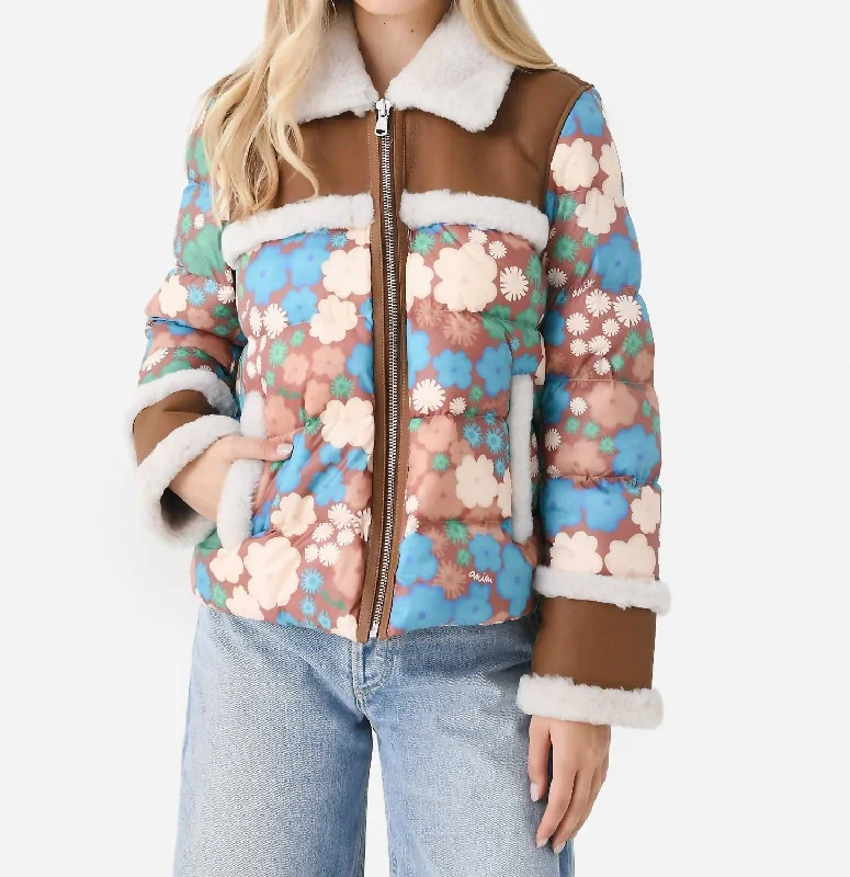 Premium Quality Garments Racy Puffer Jacket In Floral