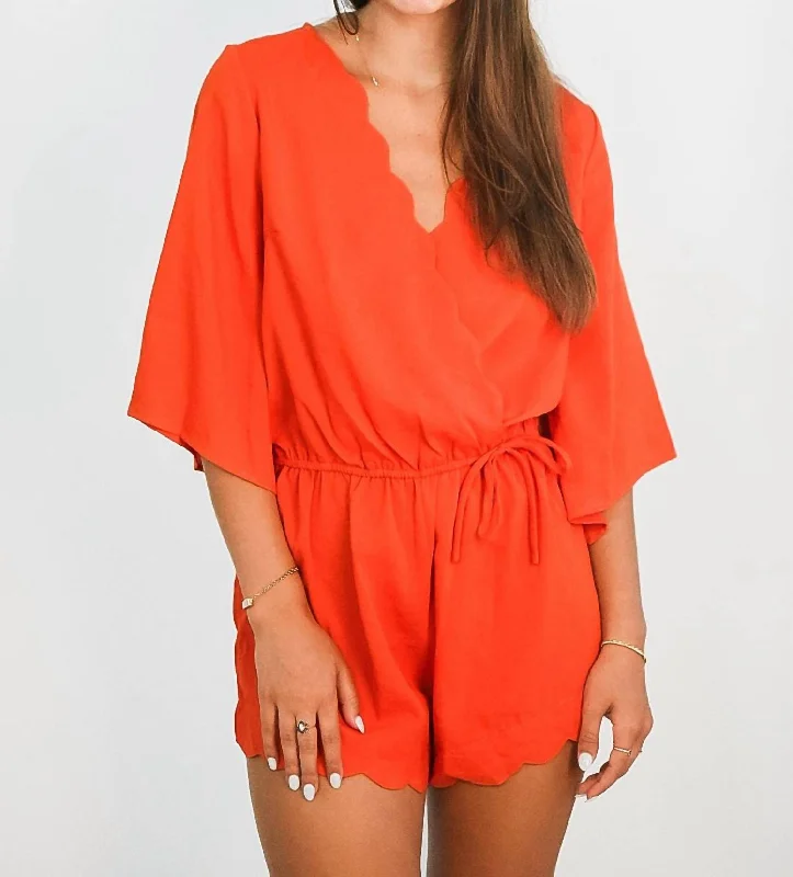 Sustainable Fashion Extravaganza Sun & Waves Romper In Red