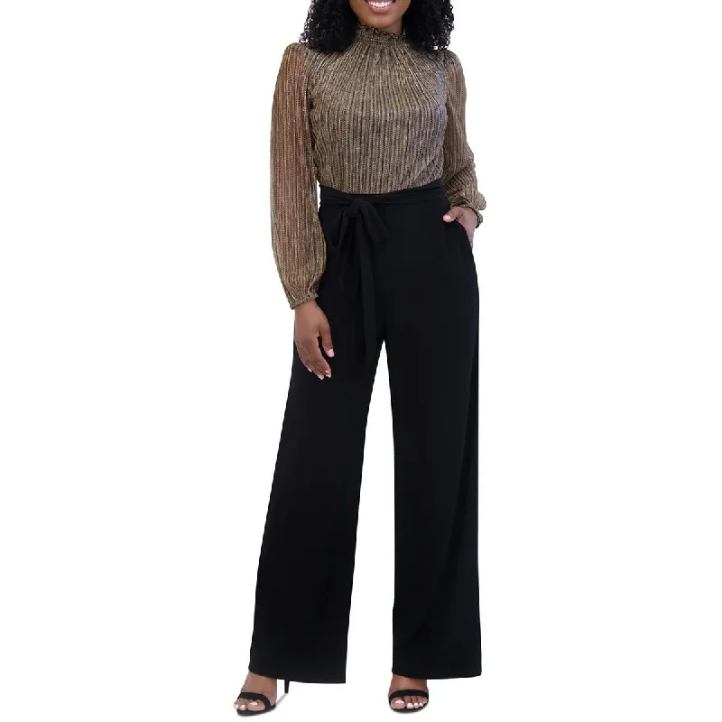 Fashion Forward Womens Belted Polyester Jumpsuit