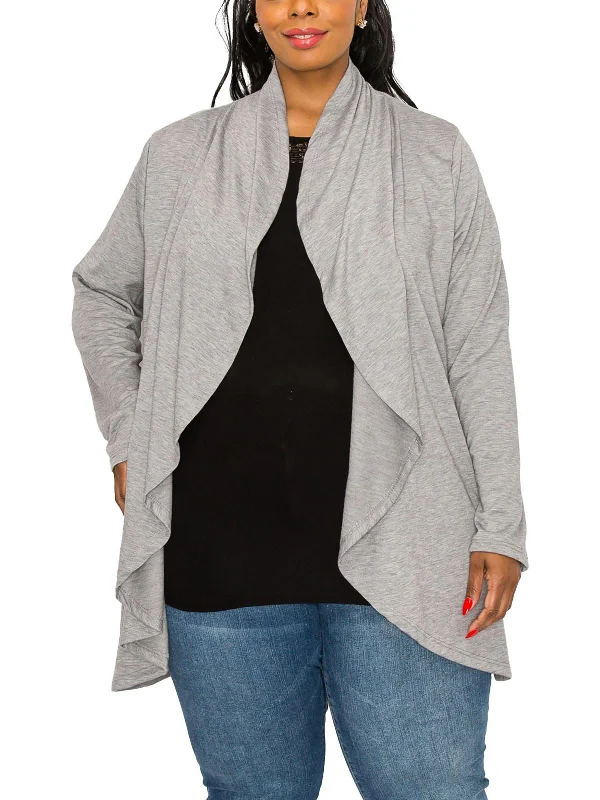 Stylish Statements Plus Womens Drapey Open Front Cardigan Sweater