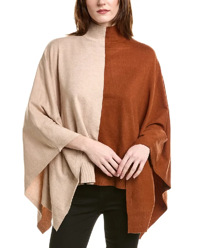 Save Big Love Token Colorblock Poncho Sweater