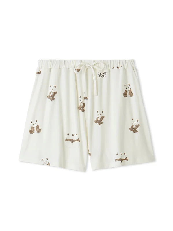 Score Big On Glamorous Red - Carpet Styles Panda Pattern Lounge Shorts