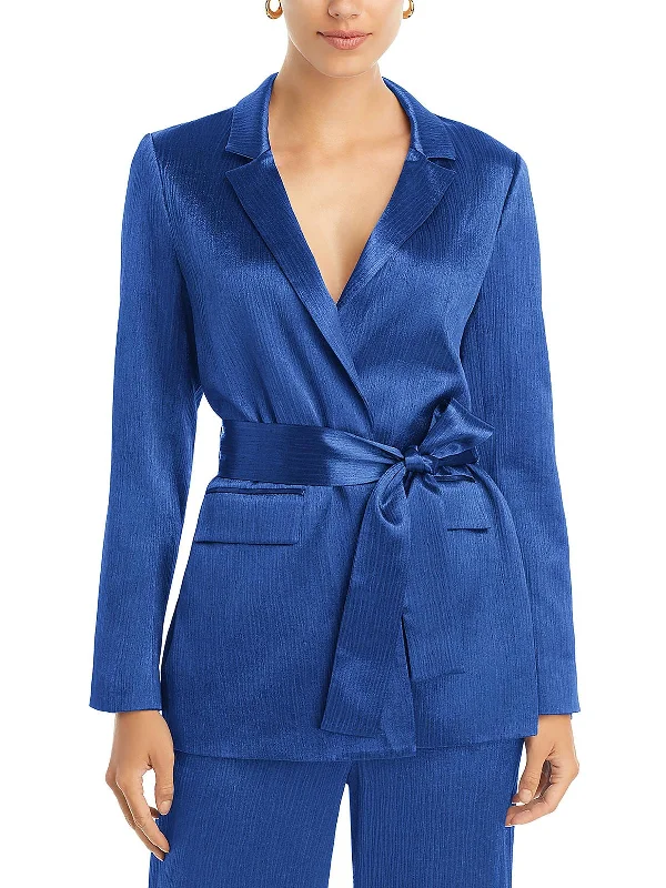 Versatile Outfits Cassidy Womens Satin Suit Separate Open-Front Blazer