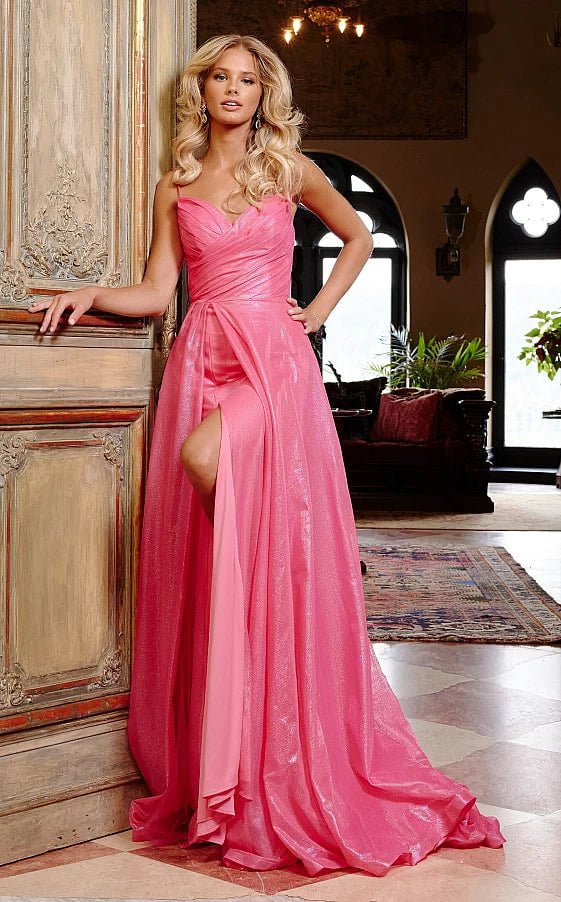 Massive Selection Sale JVN24061 Hot Pink Ruched Bodice A Line Prom Gown