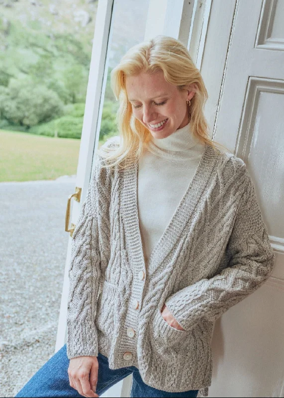 Runway Inspired Wear Valentia Aran Cardigan | Oatmeal