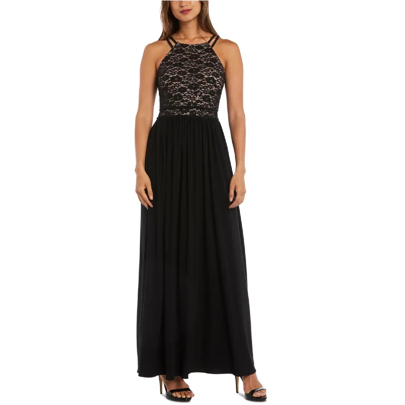 Fashion Forward Nightway Womens Lace-Top A-Line Gown Dress