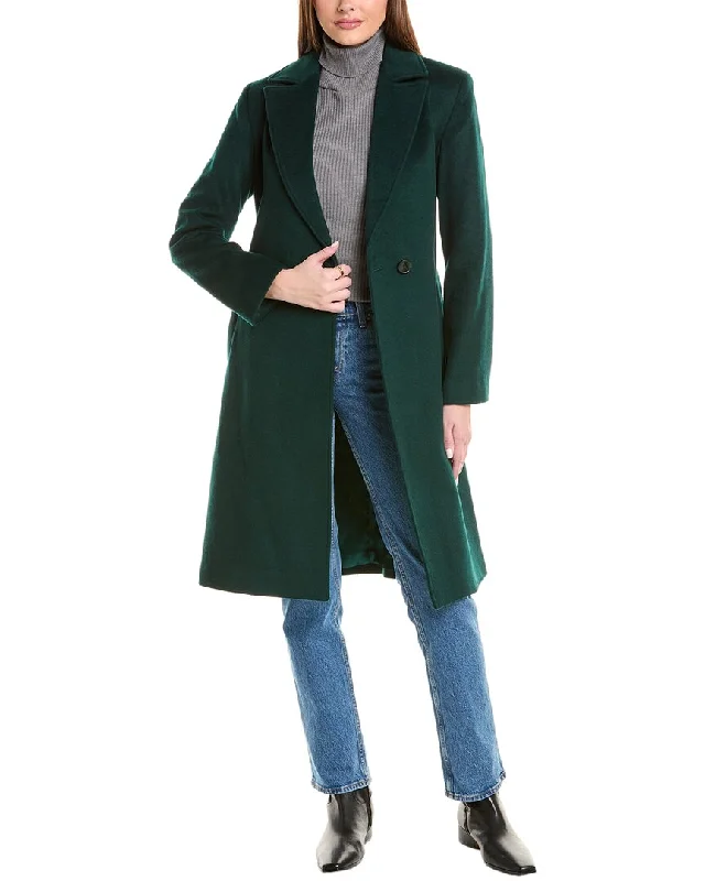 New Arrivals sofiacashmere Belted Wrap Wool & Cashmere-Blend Coat