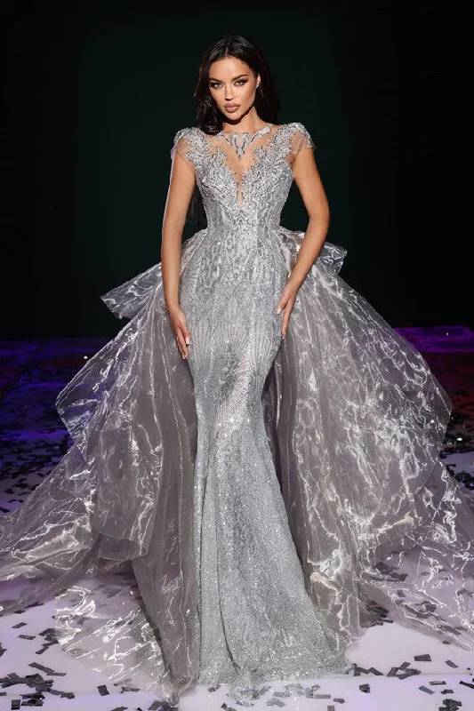 Browse Our Top Products Portia and Scarlett PS23942 Silver Couture Gown