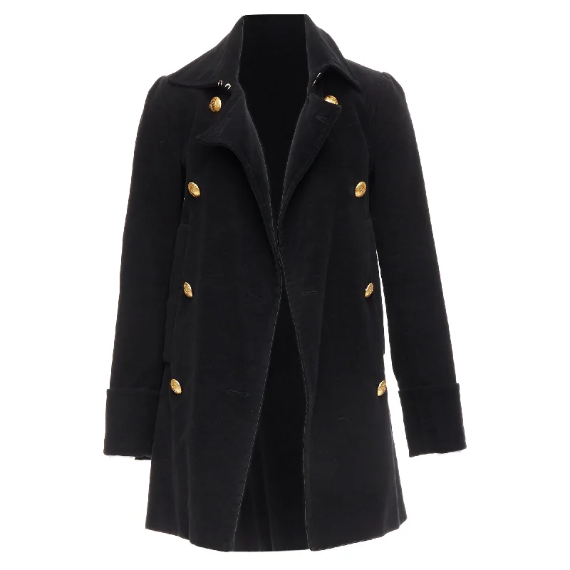 Stylish Looks Alexander Mcqueen MCQ Cotton Gold Buttons Double Breast Coat