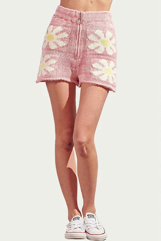 Season Offer Retro Cotton-Blend Short In Pink