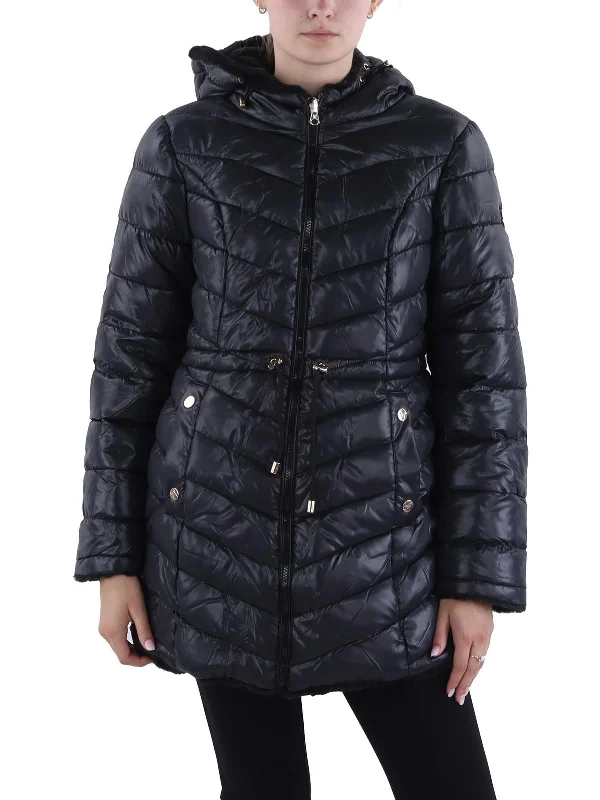 Runway Inspired Wear Womens Insulated Faux Fur Lined Puffer Jacket