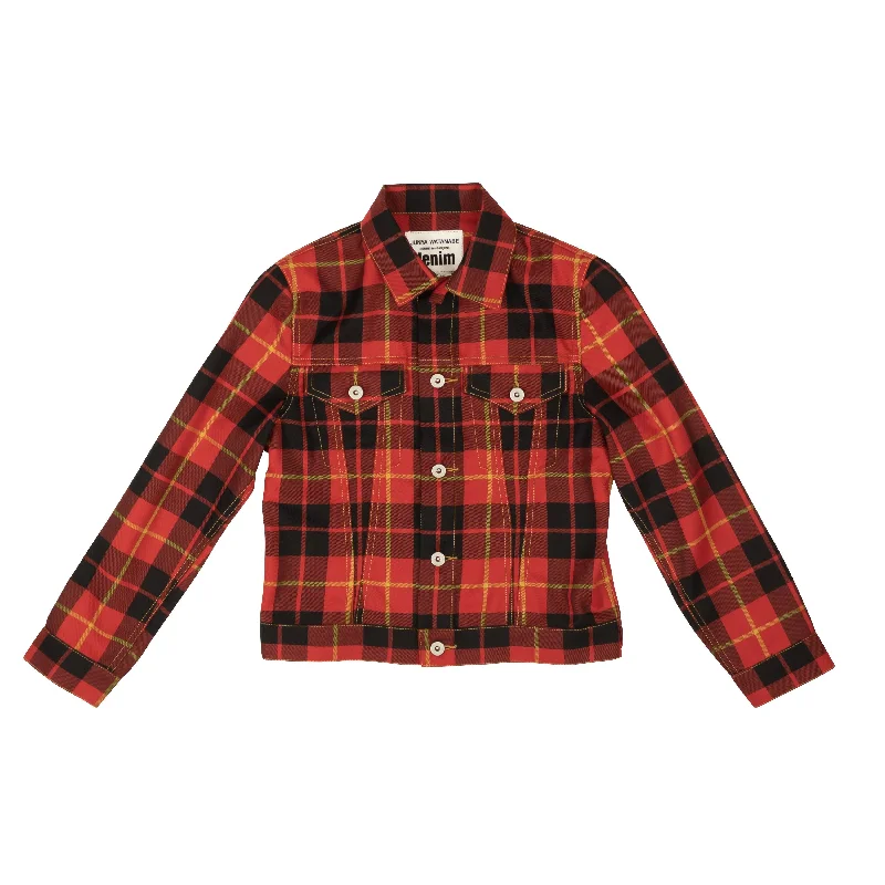 Limited Stock, Big Discounts Red Tartan Denim Overshirt