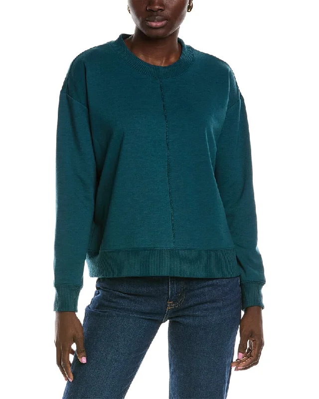 Effortless Comfort SPLENDID VELVET TRIM SOFT KNIT CREW