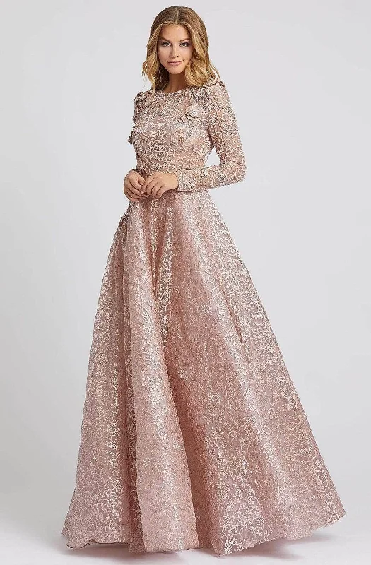 Sophisticated Fashion Mac Duggal Evening - 11121D Long Sleeve A-line Gown