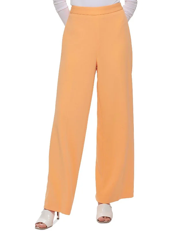 Fashionista Favorites Womens Side Zip Flat Front Wide Leg Pants