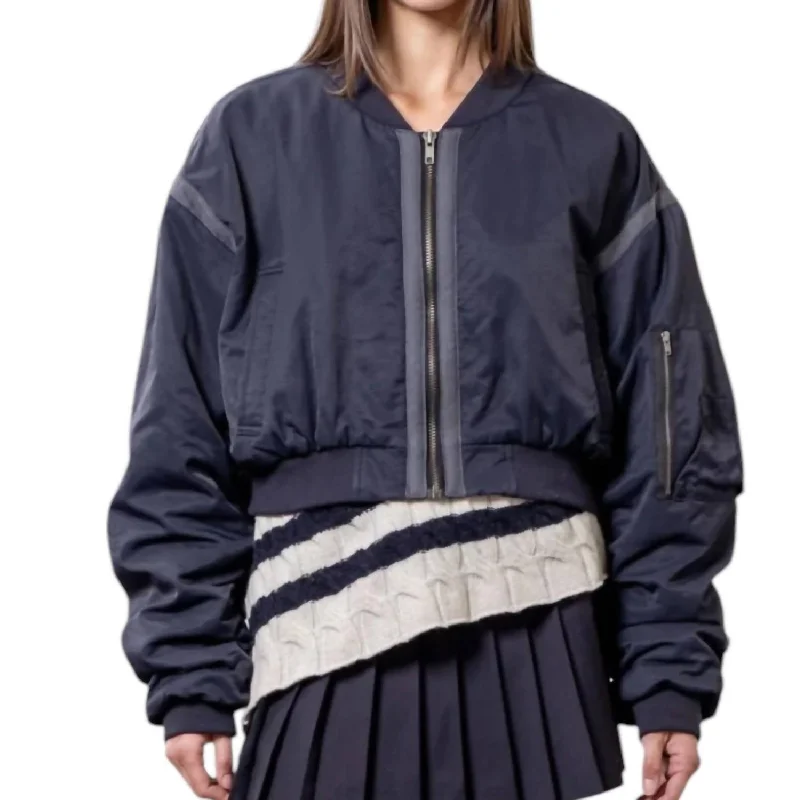 Seasonal Picks City Girl Bomber Jacket In Navy