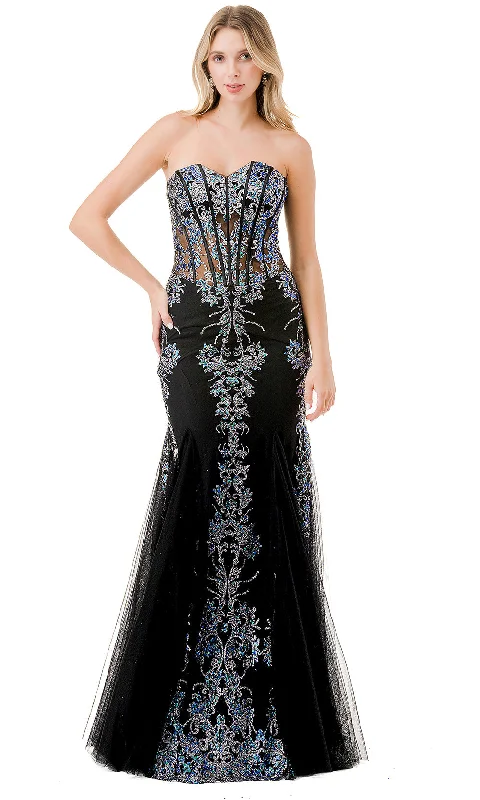 Fashion Sale Aspeed Design L2869W - Embroidered Corset Prom Gown