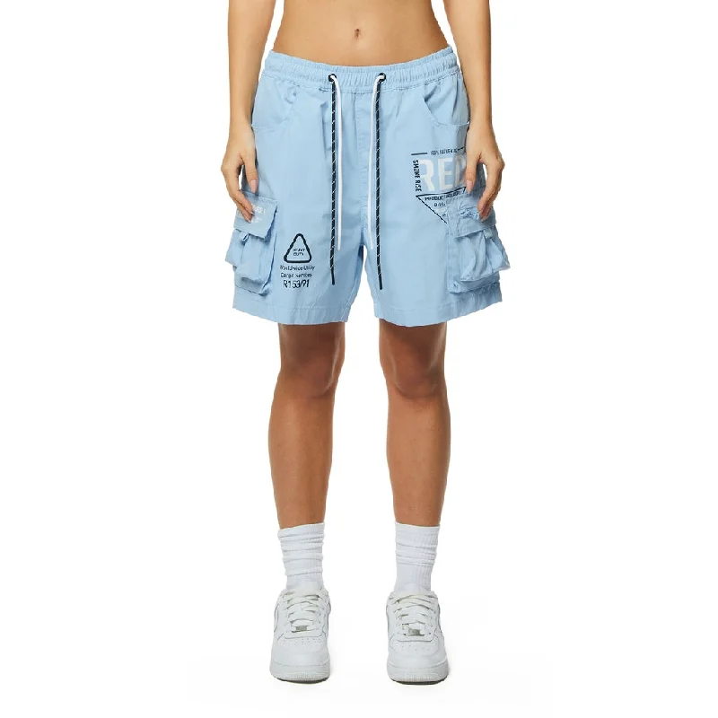 Chic Urban Fashion Look Slouched Utility Shorts - Collegiate Blue