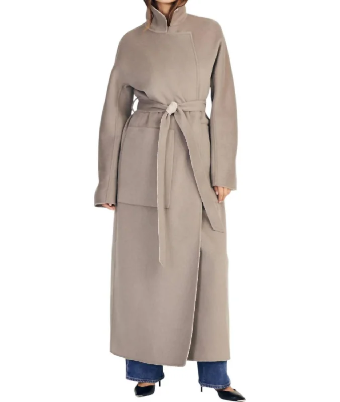 Fashion Sale Leone Reversible Double Face Wool Coat In Grey Sage