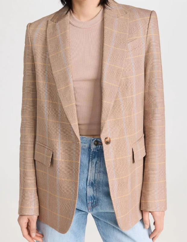 Sophisticated Cut Donovan Jacket In Tawny Plaid