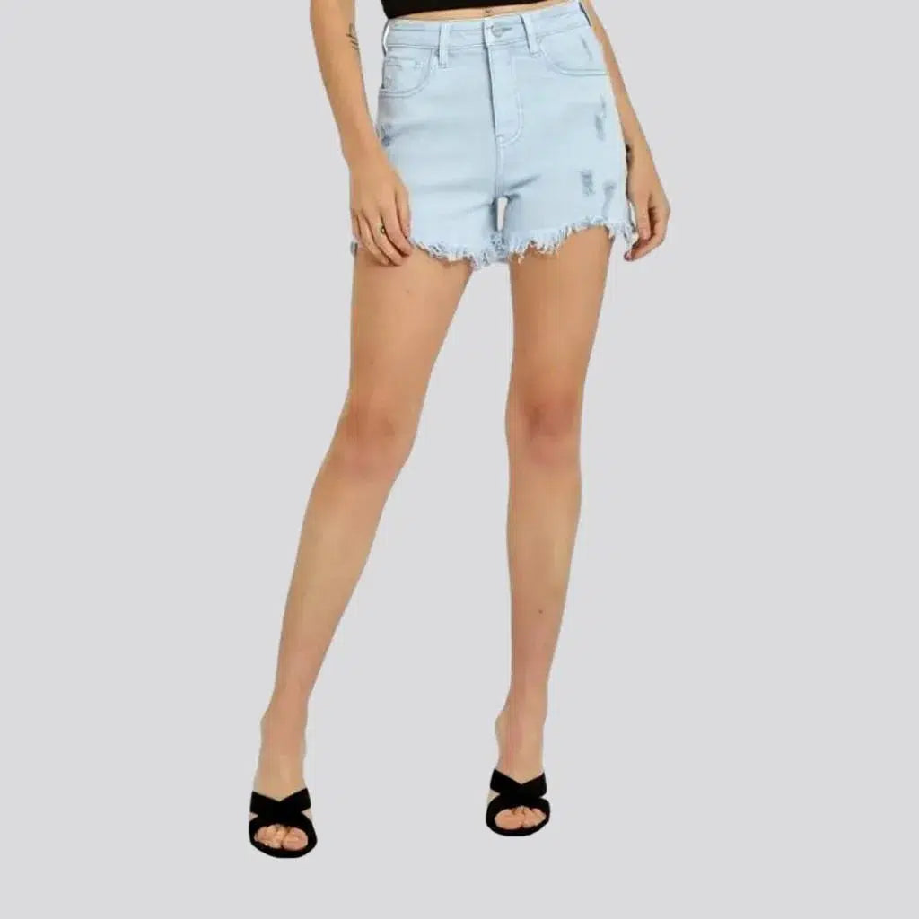 Contemporary Elegance Grunge jean shorts
 for women