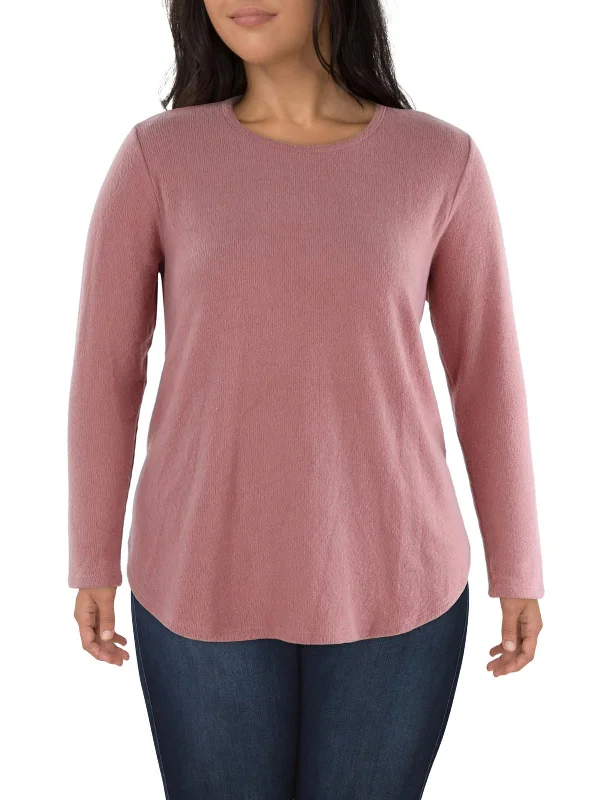 Mega Sale Plus Womens Knit Crew Neck Pullover Sweater