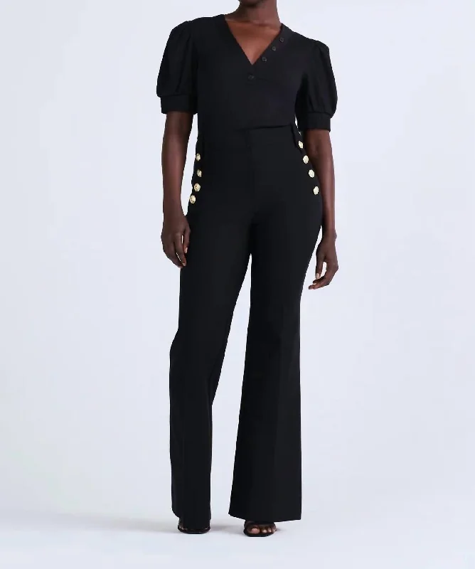 City Fashion Robertson Flare Trousers In Black