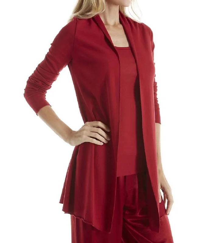 Trendy Women's Collection Amelia Knit Cardigan In Red