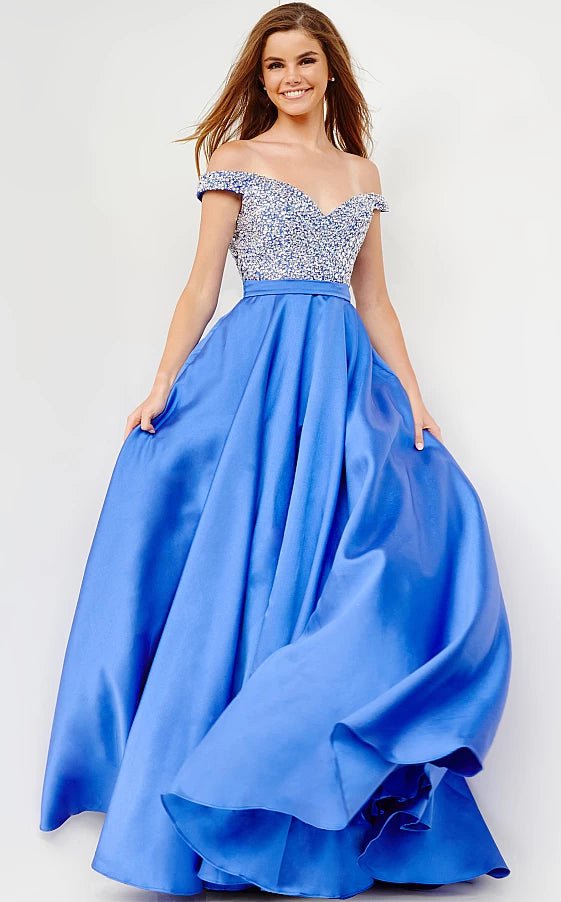 Fashion Forward JVN08474 Royall Off the Shoulder A Line Prom Gown