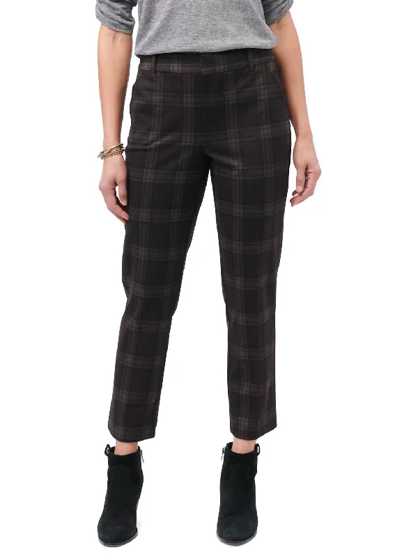 Casual Fashion Toffee High Rise Ponte Trouser In Black