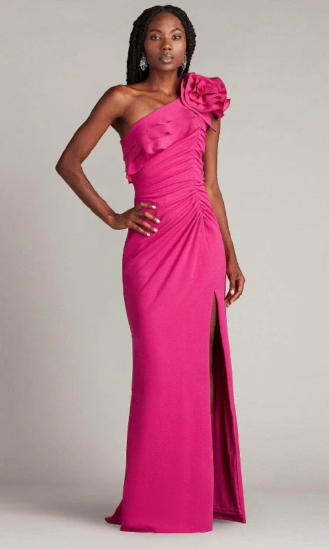 Buy More, Save More Tadashi Shoji BOS24101L - Ruched Detailed Asymmetric Prom Gown