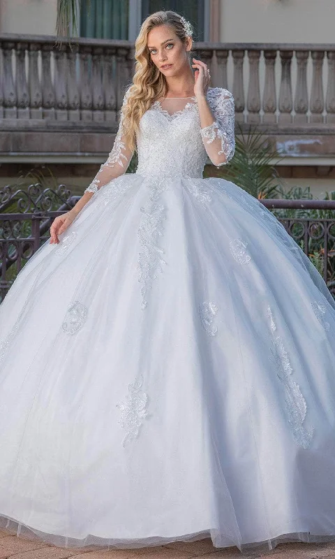 Grab Romantic Date - Night Styles Now Dancing Queen 0264 - Long Sleeve Illusion Neck Ballgown