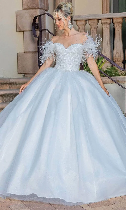 Big Savings On Minimalist Office Styles Dancing Queen 0243 - Feather Detailed Sweetheart Neck Ballgown