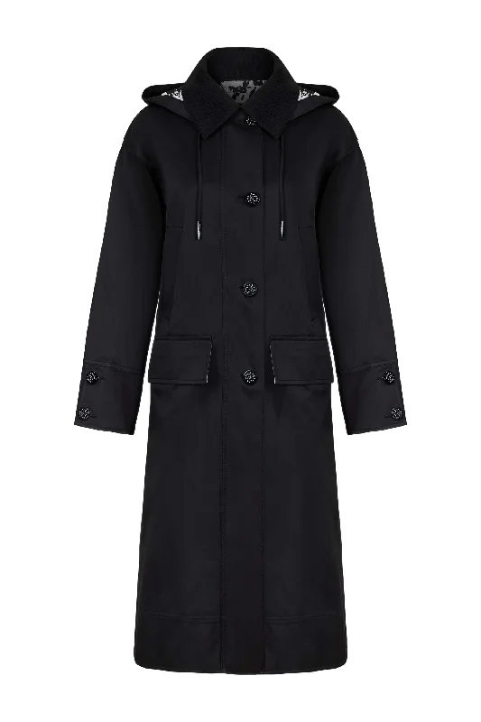 Seasonal Style Discounts Oversize Hooded Trench Coat