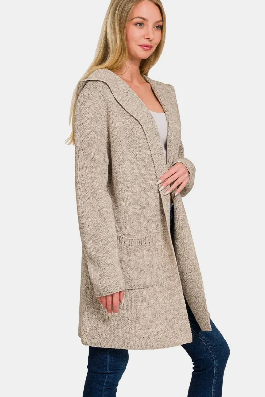 Limited Time Flash Sale Hooded Open Front Sweater Cardigan