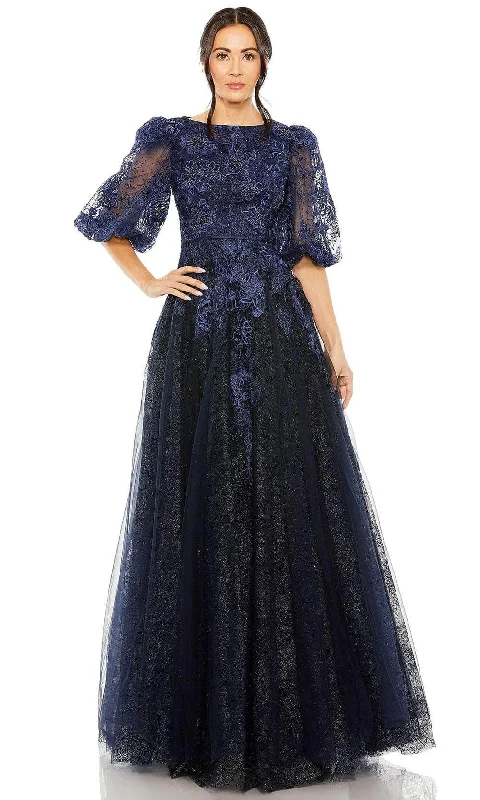 Trend Setting Wardrobe Mac Duggal 20506 - Illusion Puff Sleeve Evening Gown