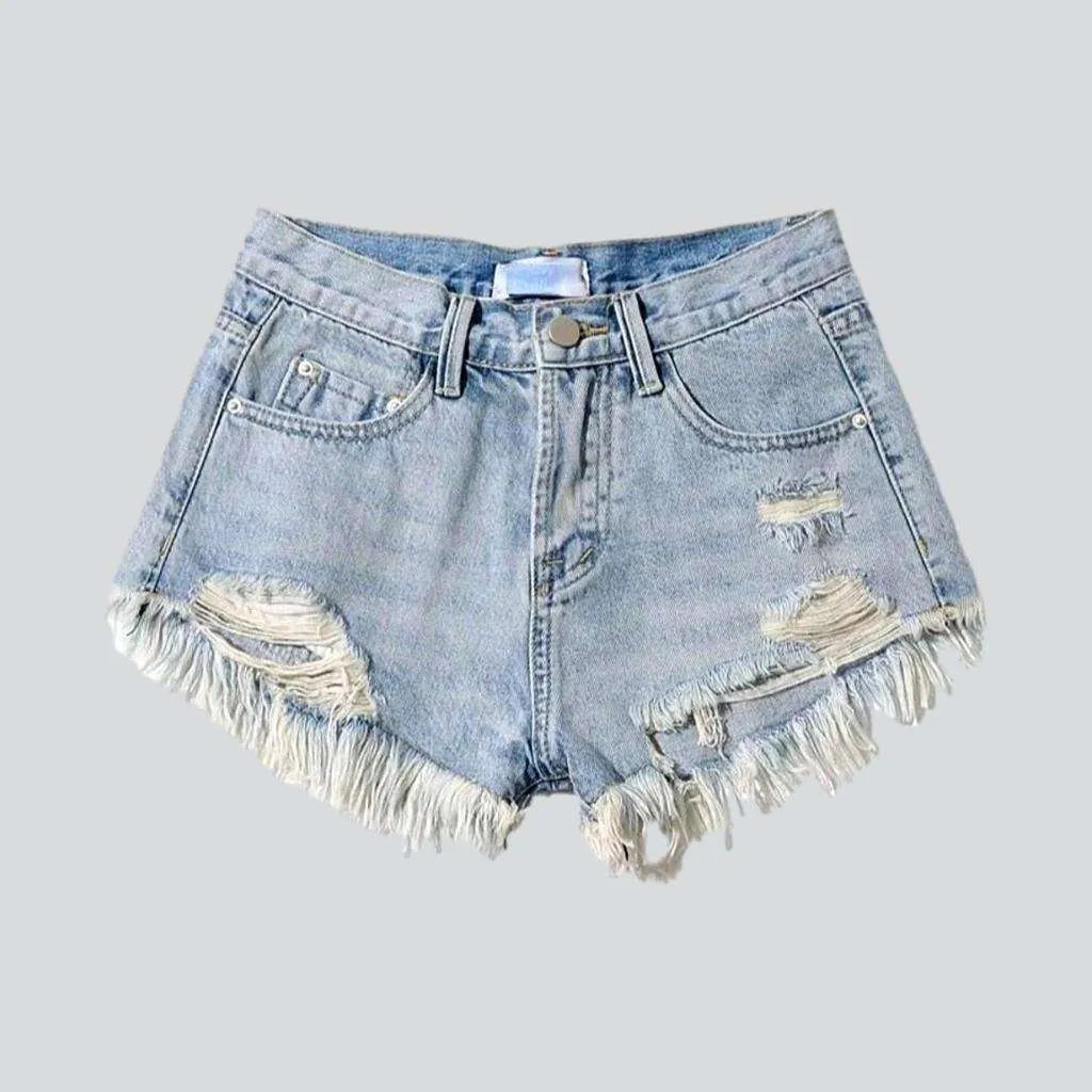 Top Deals Wide women's distressed jean shorts