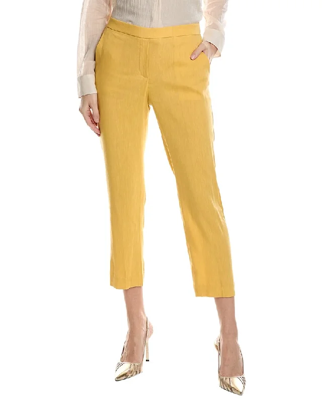 Flash Sale Starts Theory Treeca Linen-Blend Pull-On Pant