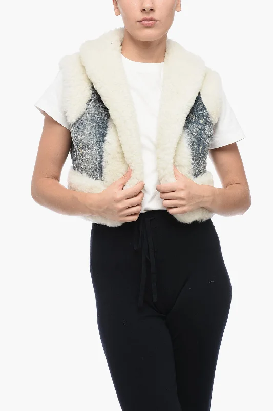 Luxe Women's Fashion Dolce & Gabbana Shearling Cropped Fit Vest