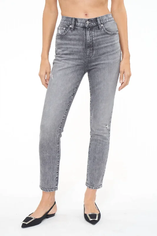 Effortless Chic Apparel Kate High Rise Slim Straight Jean In Whittier Wash