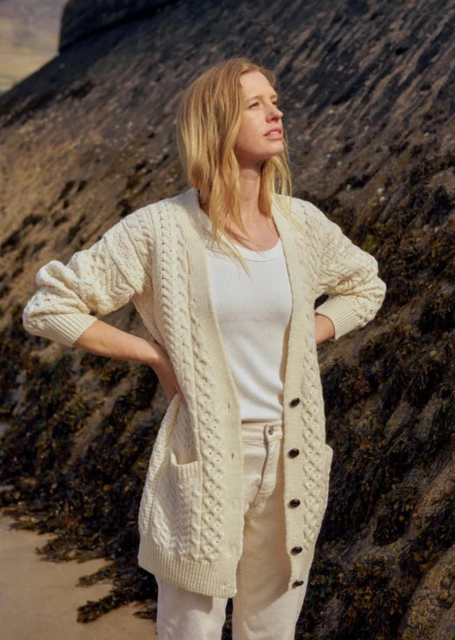 Athleisure Wear Special Offer Aran Boyfriend Cardigan | Natural