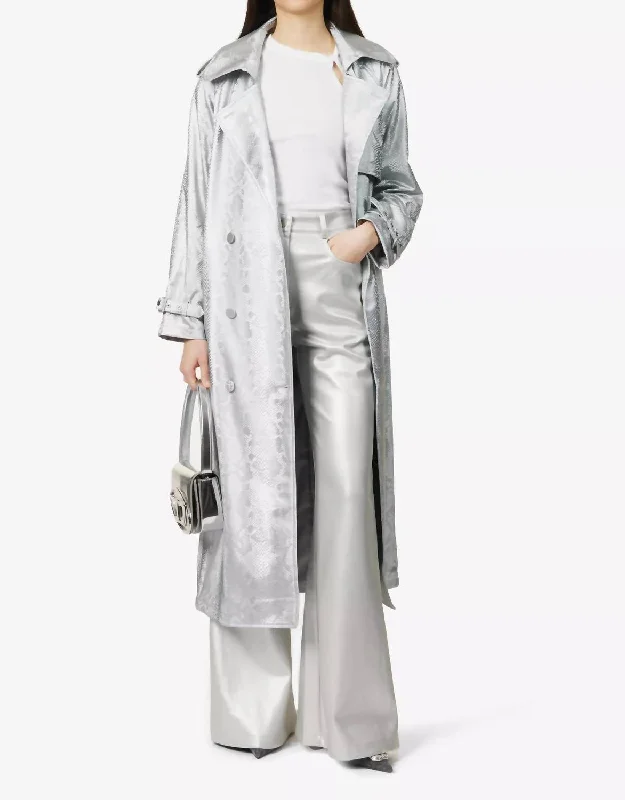 Comfort First Women's Wear Vivienne Trench Coat In Silver